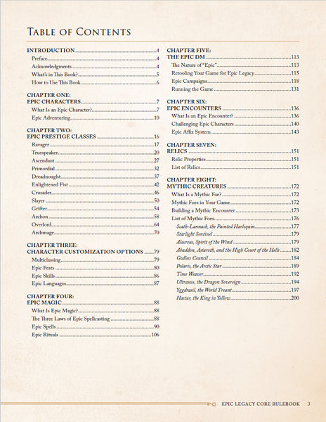 Epic Legacy Core Rulebook